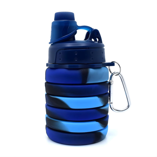 Compact Collapsible Silicone Bottle army blue (500ml)