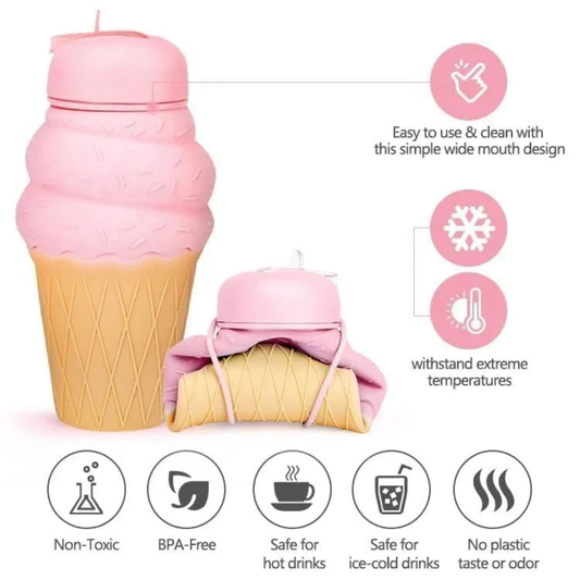 Ice cream shape folding water bottle (600ml)