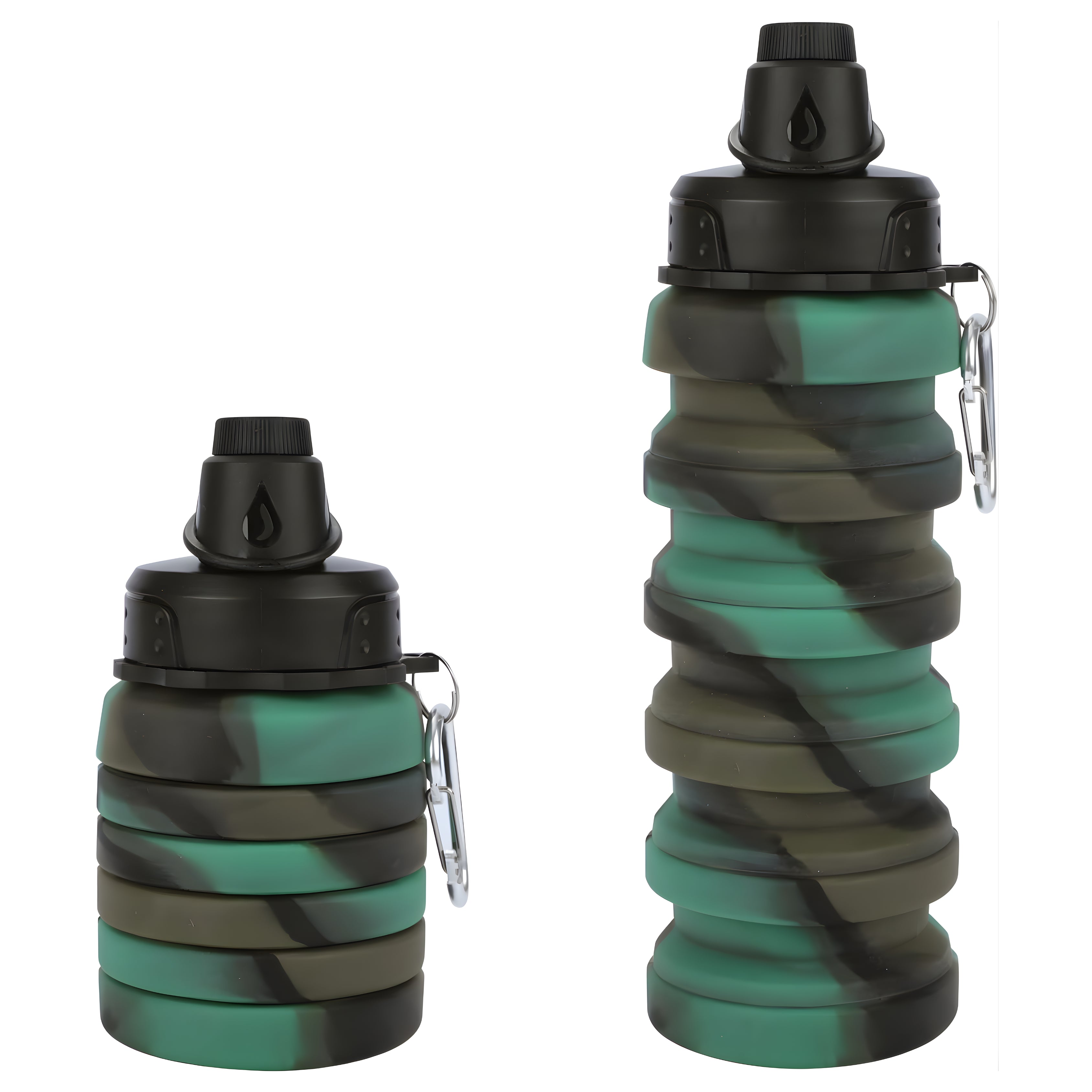 Compact Collapsible Silicone Bottle army green (500ml)