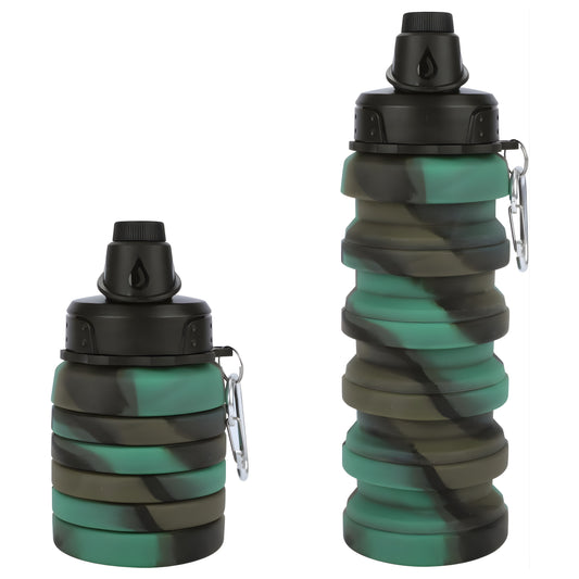 Compact Collapsible Silicone Bottle army green (500ml)