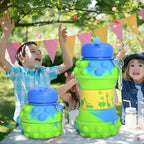 Green Dotted Collapsible Silicone Water Bottle (600 ml)