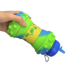 Green Dotted Collapsible Silicone Water Bottle (600 ml)