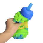 Green Dotted Collapsible Silicone Water Bottle (600 ml)