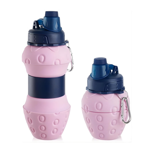 Soft Strawberry dotted silicone water Bottle (600ml)