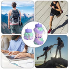 Purple Dotted Silicone Collapsible Water Bottle (600ml)