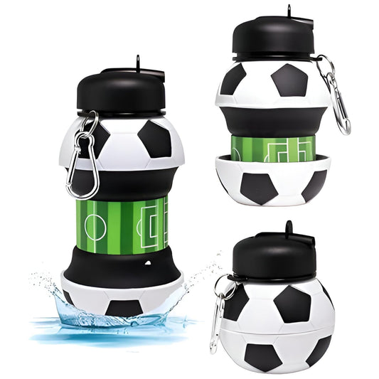 Football Portable Silicone Water Bottle (600ml)