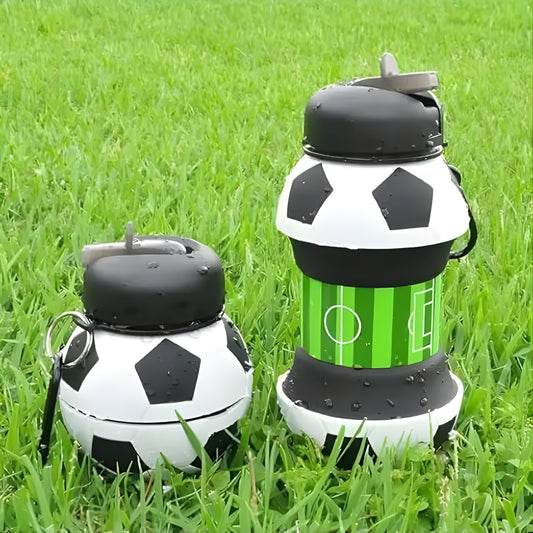 Football Portable Silicone Water Bottle (600ml)