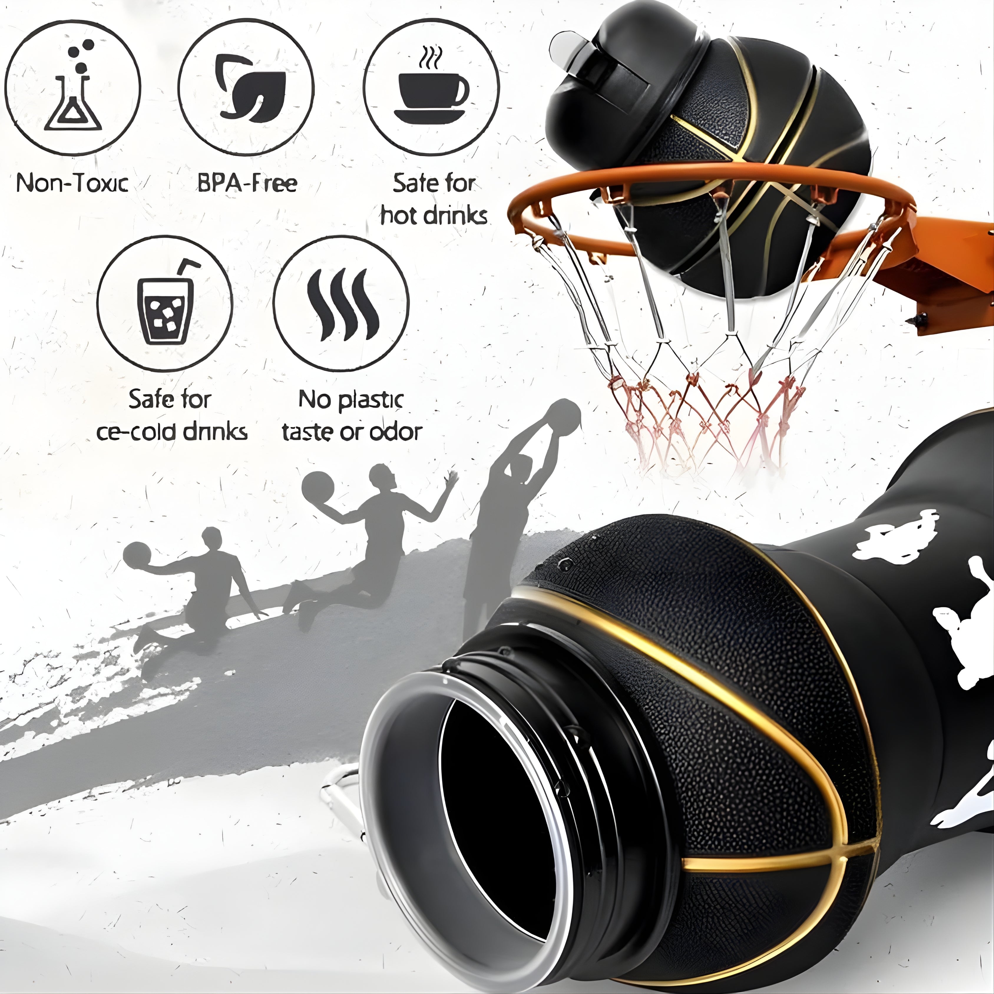 Black Ball Collapsible Water Bottle (600ml)