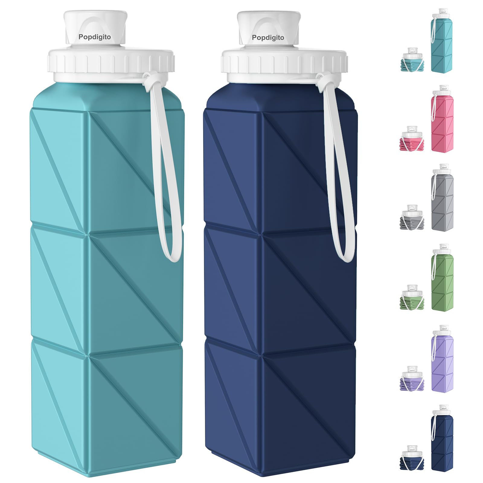 Foldable BPA-Free Silicone Water Bottle (600ml)