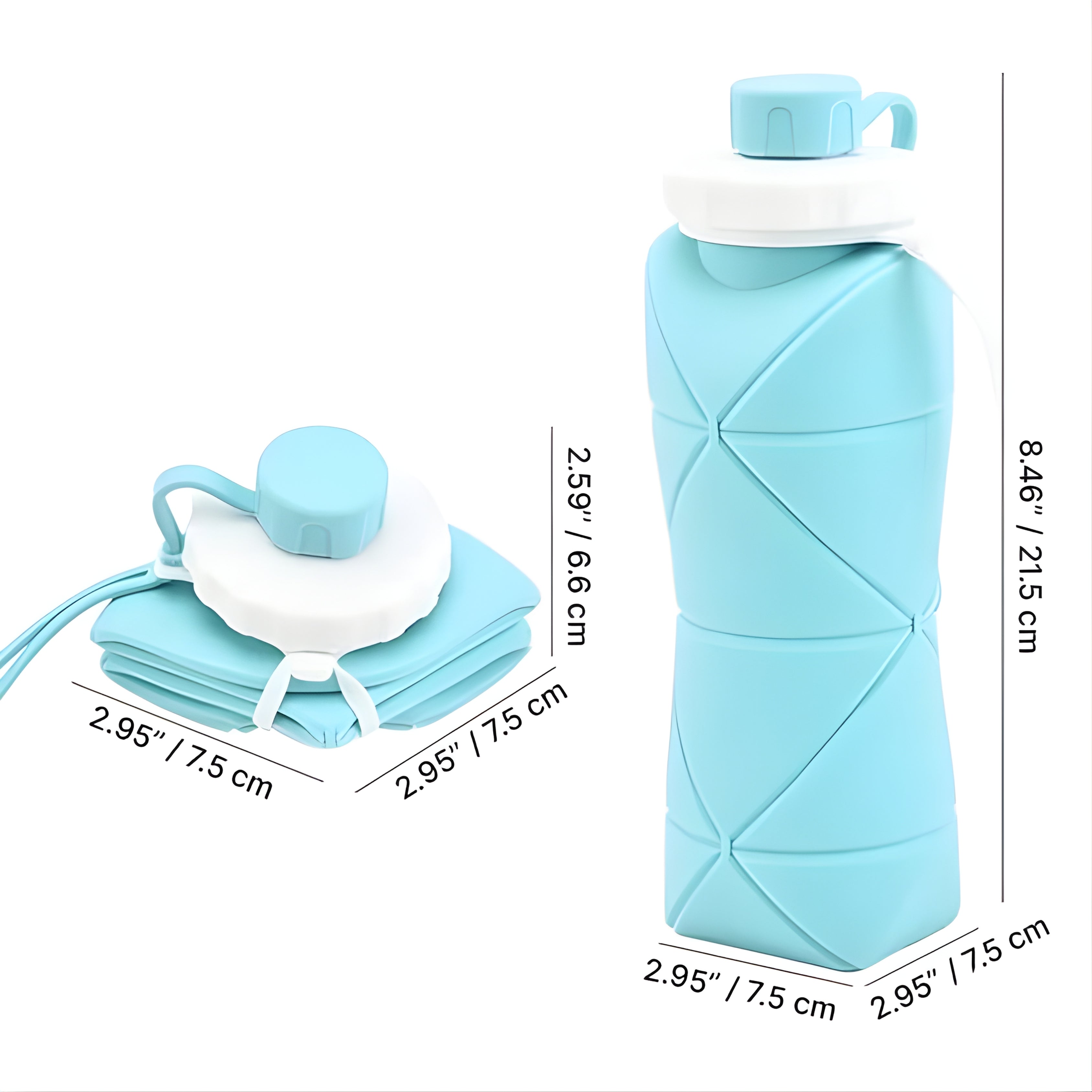 Foldable BPA-Free Silicone Water Bottle (600ml)