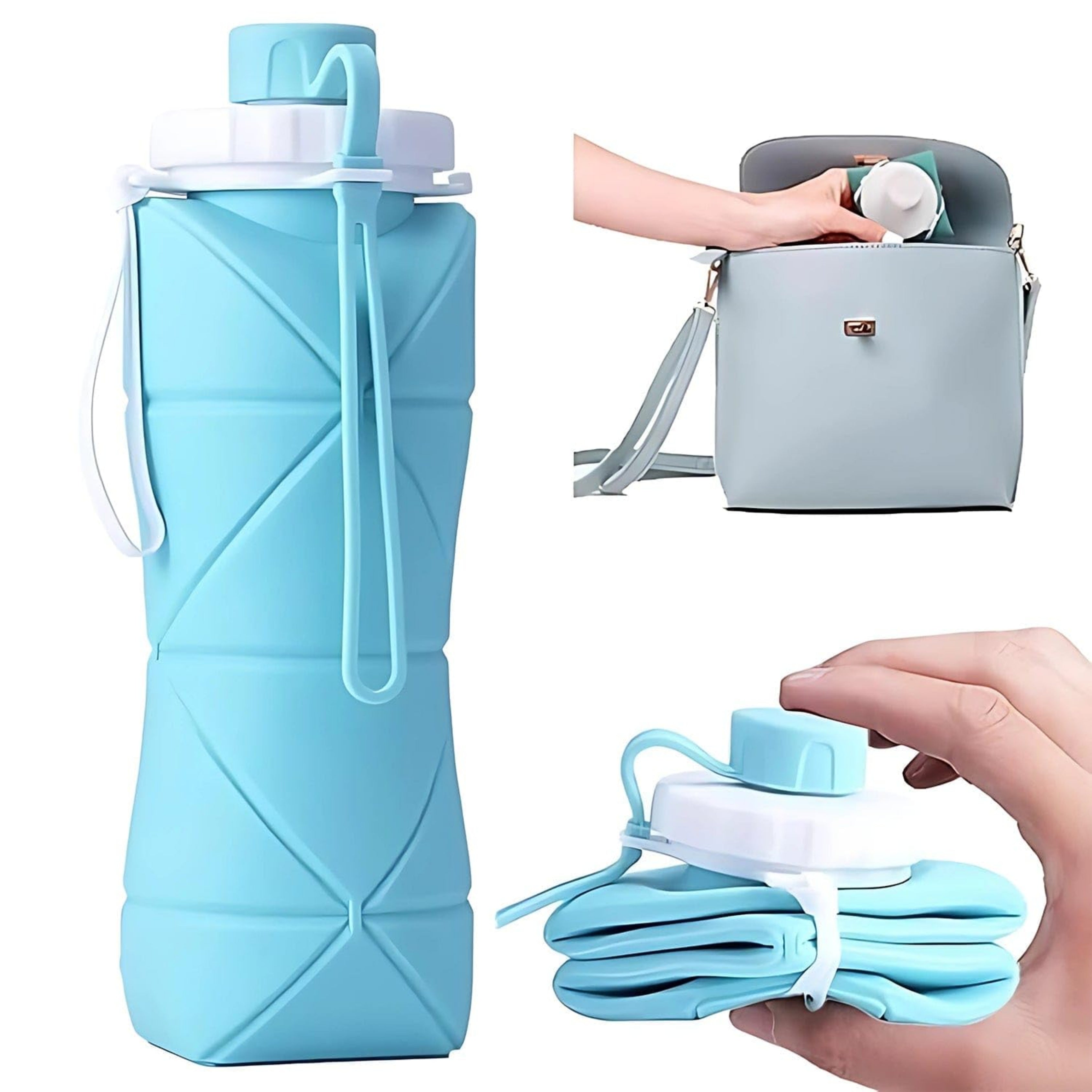 Foldable BPA-Free Silicone Water Bottle (600ml)