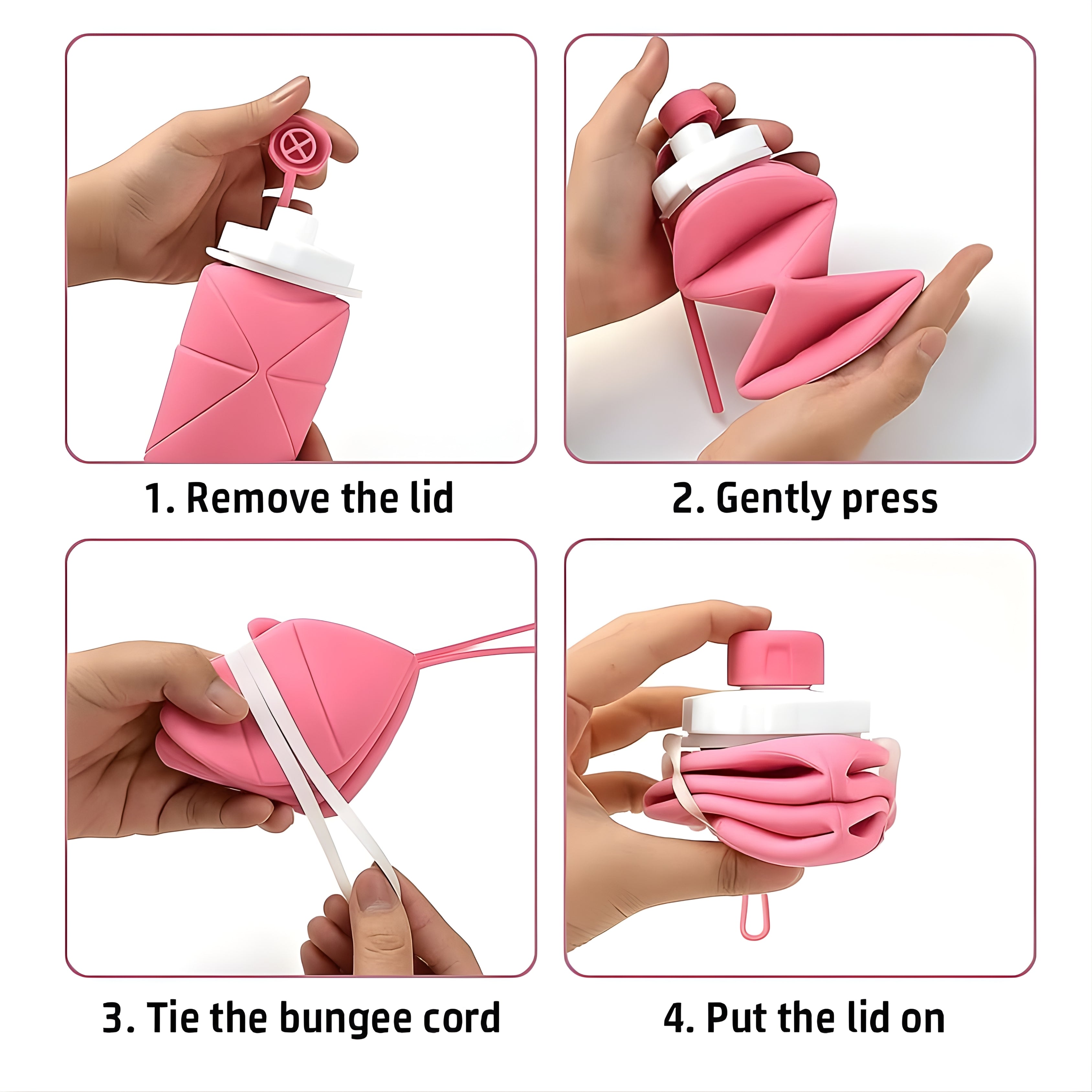 Foldable BPA-Free Silicone Water Bottle (600ml)