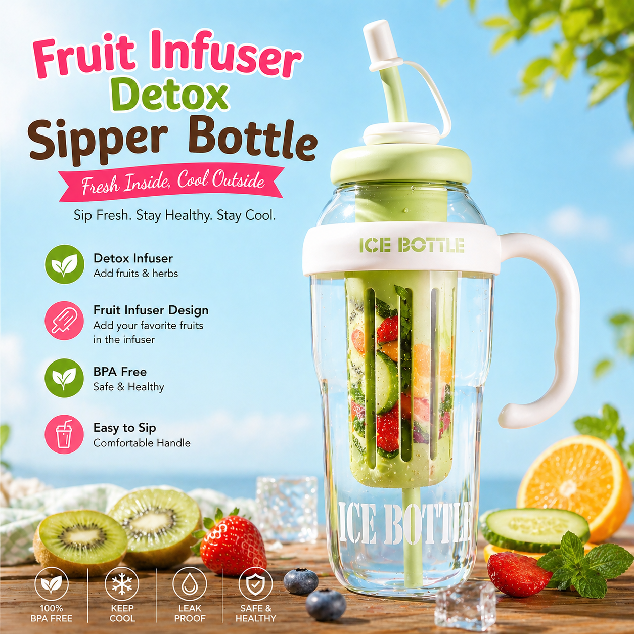 Fruit Infuser Detox Sipper Bottle