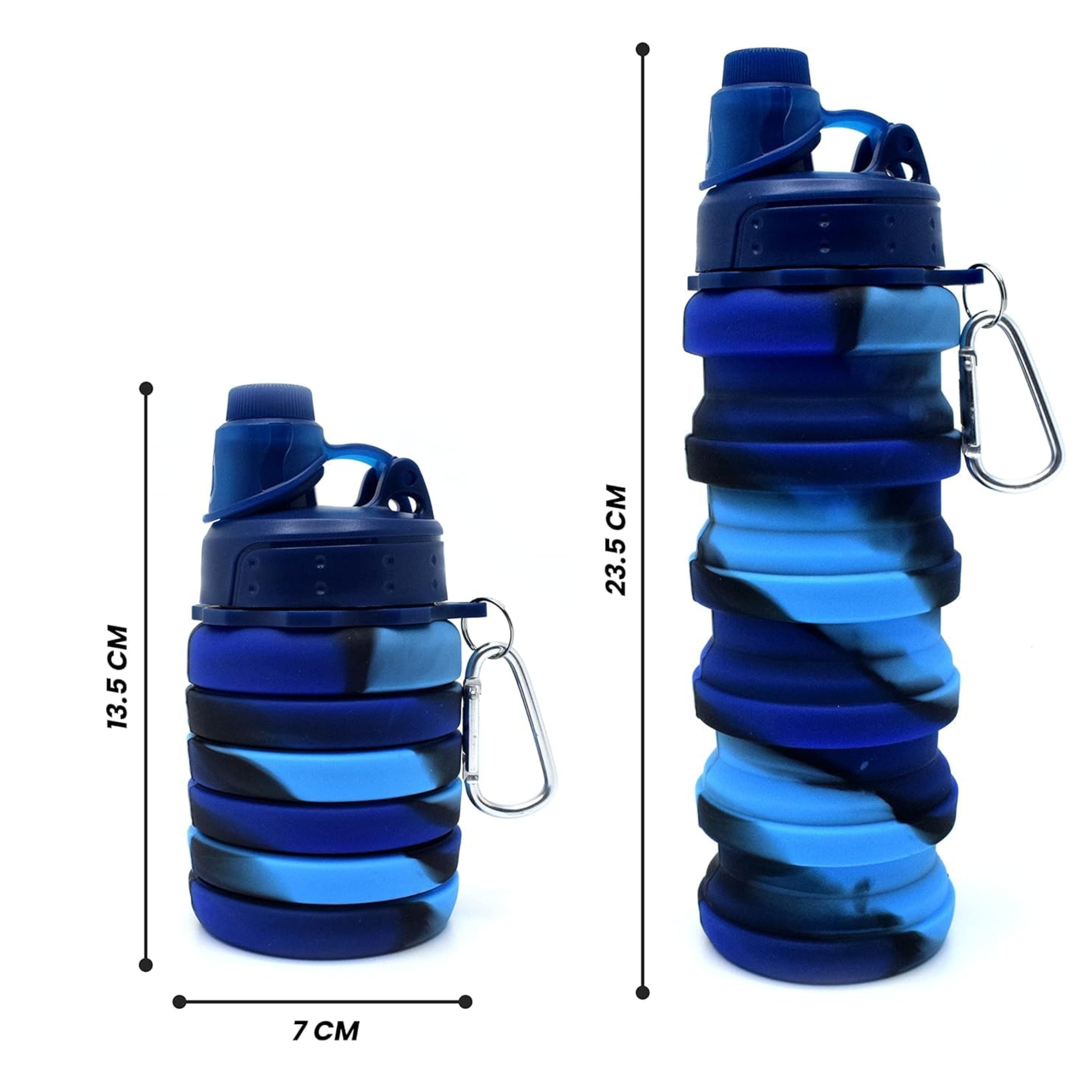 Compact Collapsible Silicone Bottle army blue (500ml)