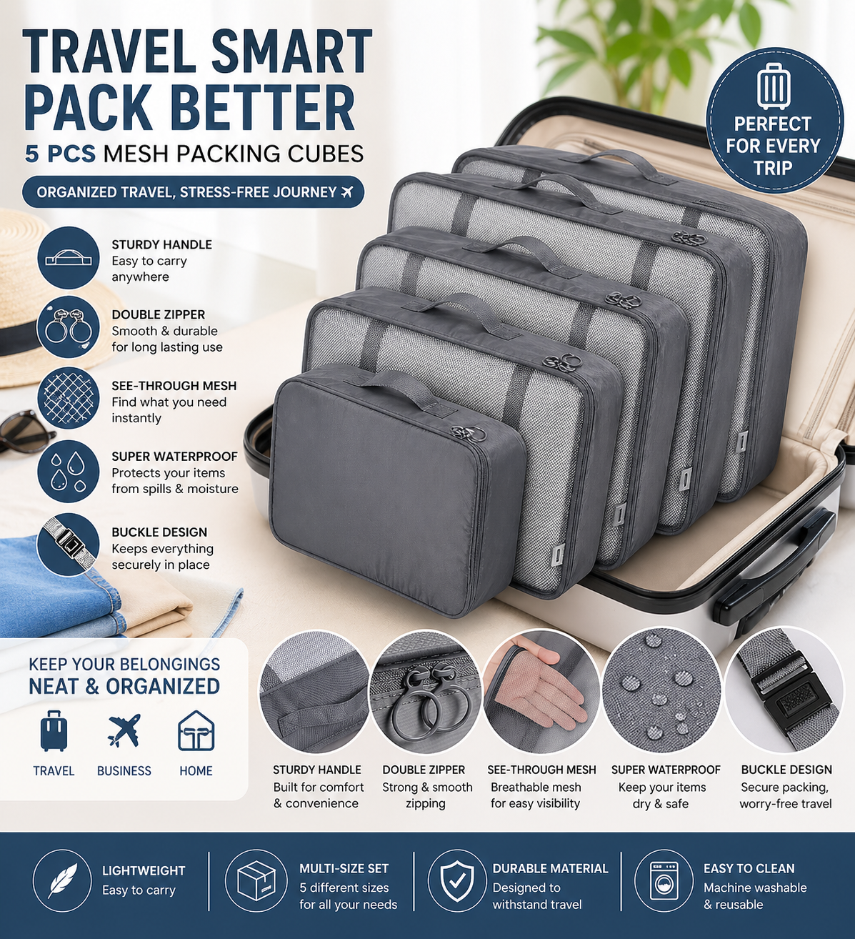 Smart Travel Packing Organizer Set (7-in-1)