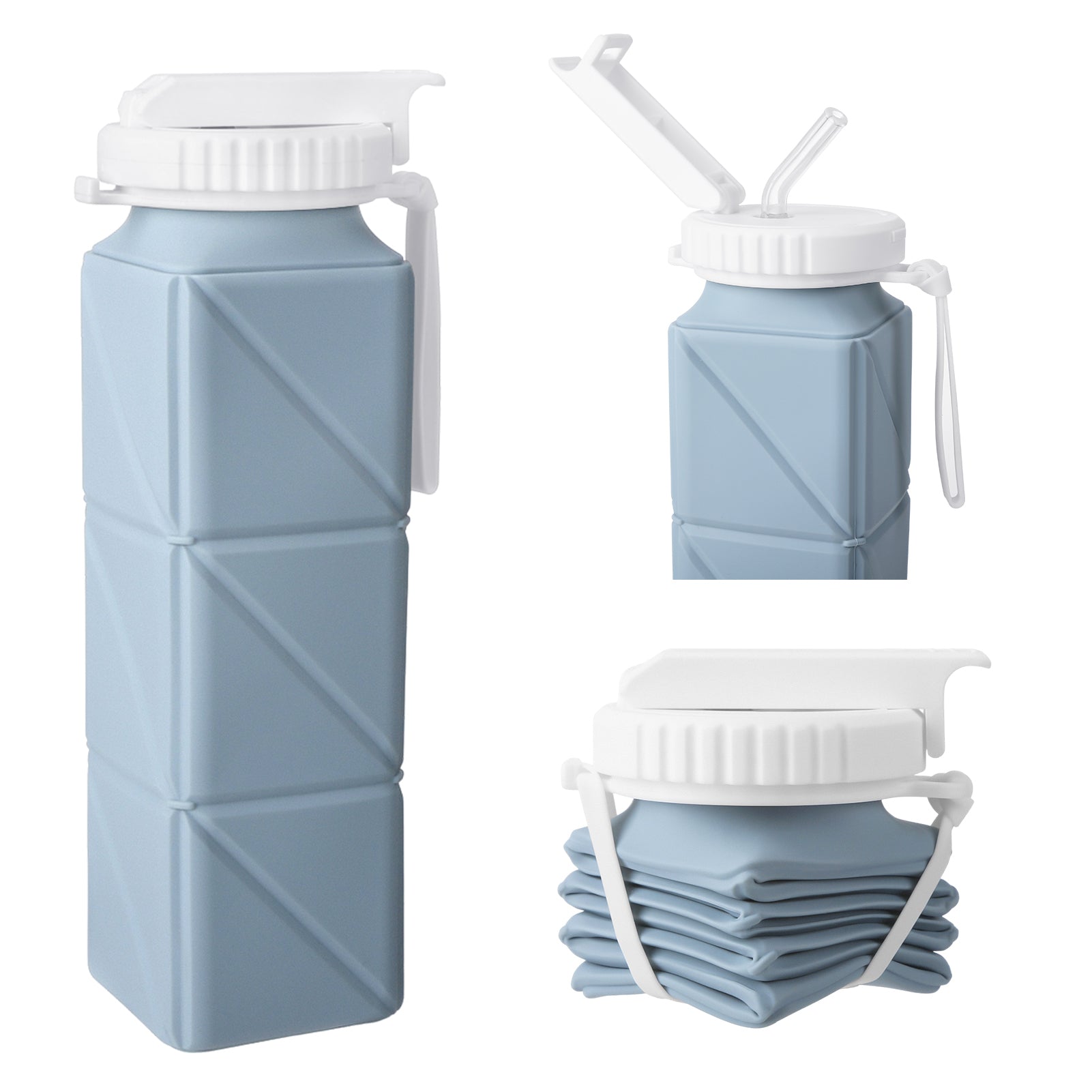 Foldable BPA-Free Silicone Water Bottle (600ml)
