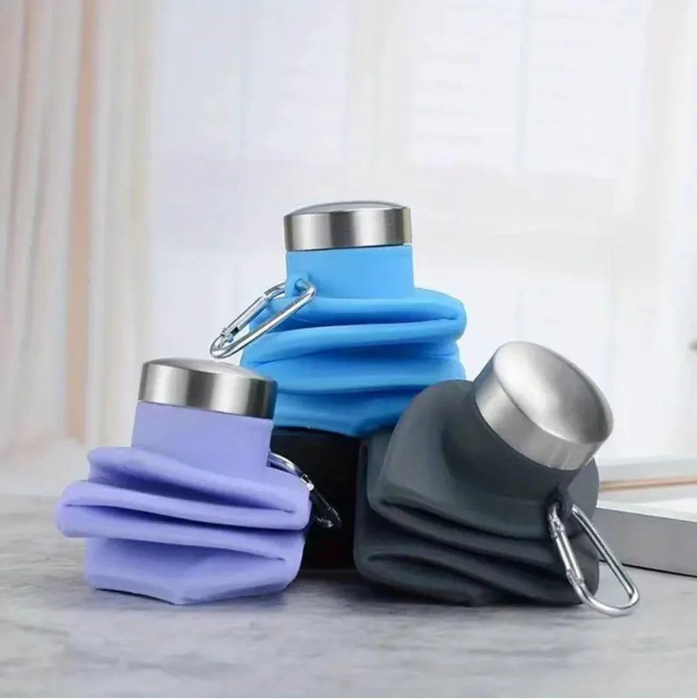 Foldable BPA-Free Silicone Water Bottle (600ml)