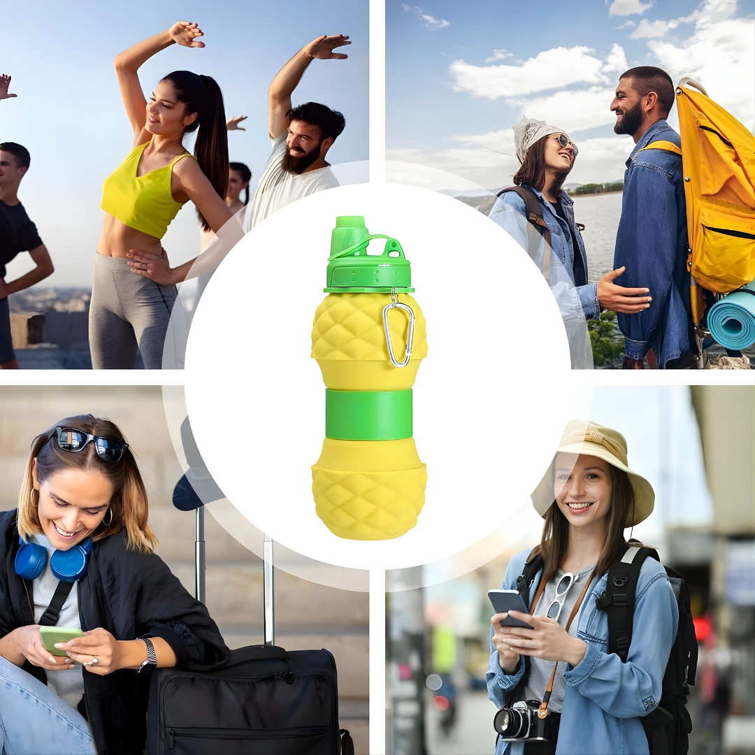 Pineapple Dotted Water Bottle yellow (600ml)